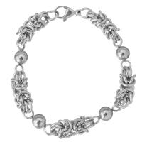Stainless Steel Chain Bracelets, byzantine chain & Unisex, original color Approx 8 Inch 