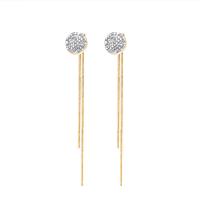 316L Stainless Steel Tassel Earring, with Rhinestone Clay Pave, plated, for woman 