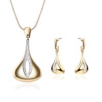 Fashion Zinc Alloy Jewelry Sets, earring & necklace, with 2.3lnch extender chain, Teardrop, plated, snake chain & for woman & hollow  Approx 16.3 Inch 