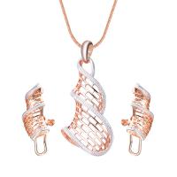 Fashion Zinc Alloy Jewelry Sets, earring & necklace, with 1.96lnch extender chain, Helix, rose gold color plated, snake chain & for woman & hollow  Approx 15.7 Inch 