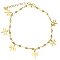 Stainless Steel Charm Bracelet, with 2Inch extender chain, Dragonfly, gold color plated, for woman  Approx 9 Inch 