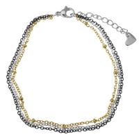 Stainless Steel Chain Bracelets, with 1.5Inch extender chain, plated, oval chain & for woman &  Approx 7 Inch 