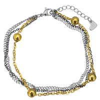 Stainless Steel Chain Bracelets, with 1.5Inch extender chain, plated, curb chain & oval chain & for woman &   Approx 7.5 Inch 