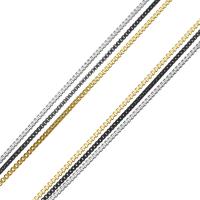 Mode Edelstahl Halskette Kette, mit Verlängerungskettchen von 1Inch, plattiert, Kastenkette & für Frau & 3-Strang, 1mm, Länge:ca. 17.5 ZollInch, verkauft von Strang