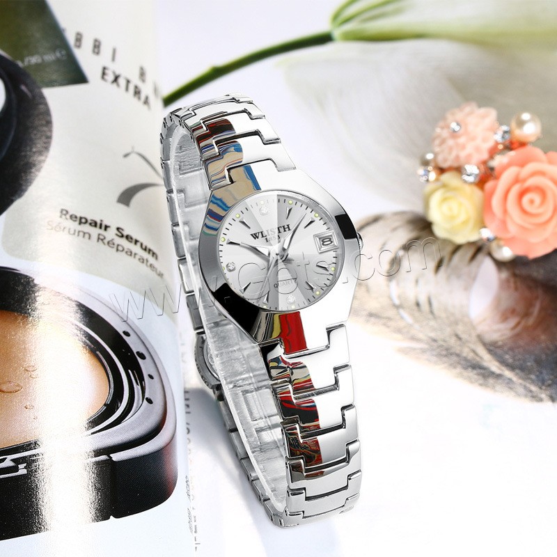 WLISH® Unisex Jewelry Watch, Edelstahl, mit Glas & Zinklegierung, chinesische Bewegung, plattiert, Lebenswasserbeständig & verschiedene Größen vorhanden & glänzend & mit Strass, keine, verkauft von PC
