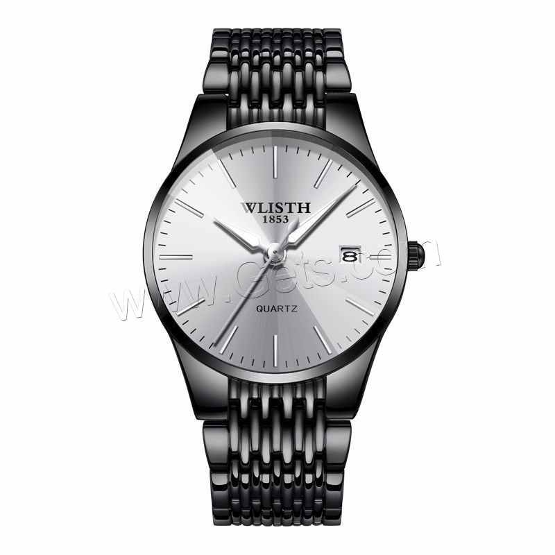 WLISH® Unisex Jewelry Watch, Zinc Alloy, with Glass & Stainless Steel, Chinese movement, plated, Life water resistant & different size for choice & luminated, more colors for choice, Sold By PC
