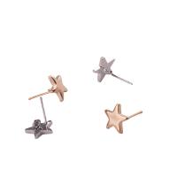 Brass Earring Stud Component, sterling silver post pin, Star, plated, for woman 11mm 