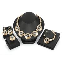 Rhinestone Zinc Alloy Jewelry Set, finger ring & bracelet & earring & necklace, with 2.16lnch extender chain, gold color plated, bar chain & for woman & enamel & with rhinestone   Inner Approx 55mm, US Ring .5-8 Approx 16.7 Inch, Approx  7 Inch 