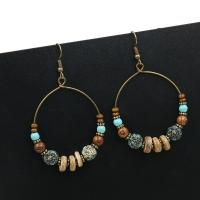 Turquoise Zinc Alloy Earring, with Synthetic Turquoise, plated & for woman 