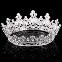 Bridal Tiaras, Zinc Alloy, silver color plated, for bridal & with rhinestone, lead & cadmium free 
