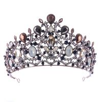 Bridal Tiaras, Zinc Alloy, antique copper color plated, for bridal & with rhinestone, lead & cadmium free 