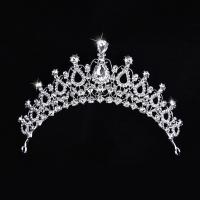 Bridal Tiaras, Zinc Alloy, with Crystal, silver color plated, for bridal & faceted & with rhinestone, lead & cadmium free 