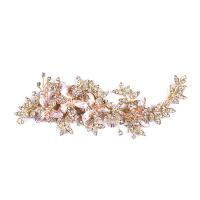 Bridal Decorative Hair Comb, Zinc Alloy, gold color plated, for bridal & with rhinestone, lead & cadmium free 
