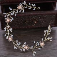 Bridal Hair Flowers, Zinc Alloy, with ABS Plastic Pearl & Crystal, silver color plated, for bridal & faceted & with rhinestone, lead & cadmium free 