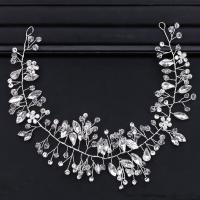 Zinc Alloy Headband, with Crystal, silver color plated, for bridal & faceted & with rhinestone, lead & cadmium free, 340mm 