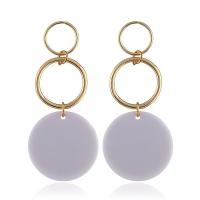 Acrylic Drop Earring, with Resin & Zinc Alloy, stainless steel post pin, Round, for woman 