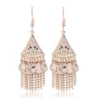 Zinc Alloy Tassel Earring, iron earring hook, gold color plated, for woman, lead & cadmium free 