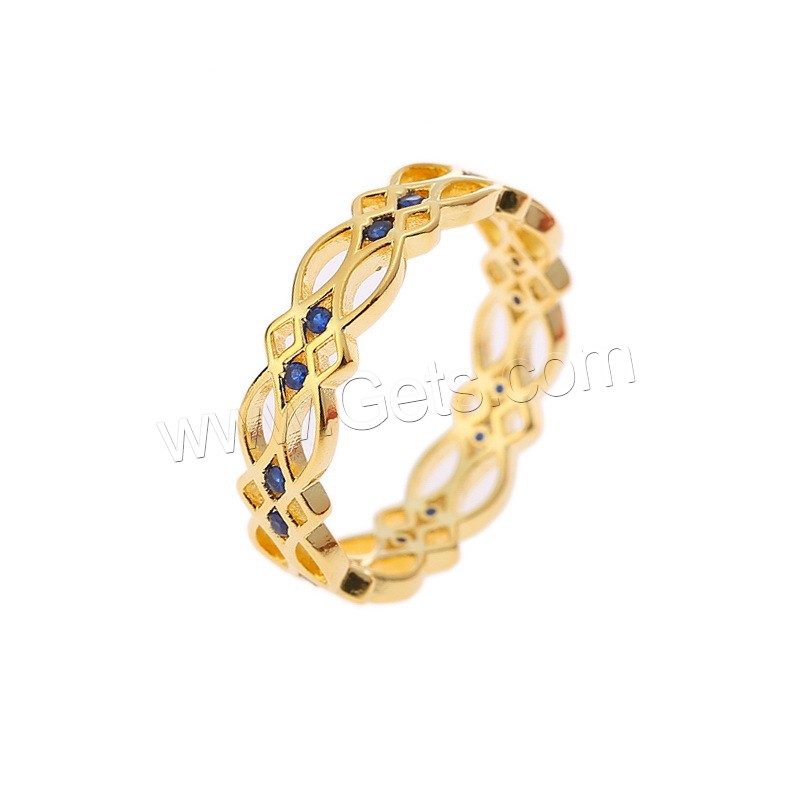 Rhinestone Zinc Alloy Finger Ring, gold color plated, different size for choice & for woman & with rhinestone & hollow, Sold By PC