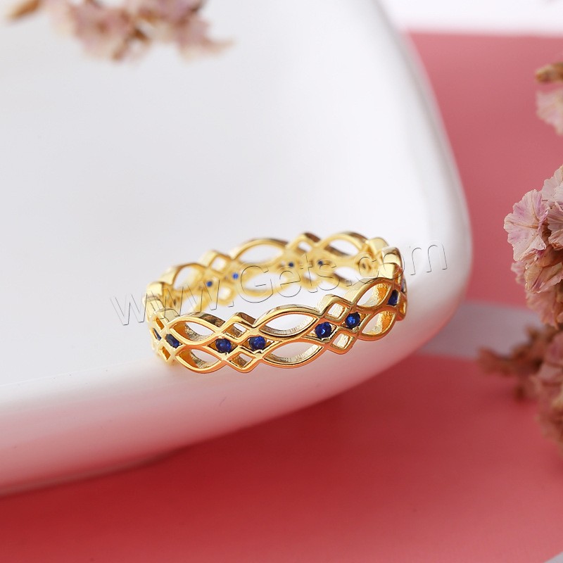 Rhinestone Zinc Alloy Finger Ring, gold color plated, different size for choice & for woman & with rhinestone & hollow, Sold By PC