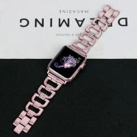 Zinc Alloy Watch Band, plated, for Apple Watch & with rhinestone Approx 7 Inch 