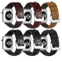 Cuir bracelet de montre, acier inoxydable fermoir bande de montre, pour Apple Watch & normes différentes pour le choix, plus de couleurs à choisir Environ 7 pouce, Vendu par PC