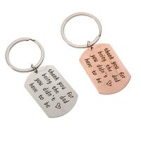 Stainless Steel Key Chain, plated, with letter pattern 