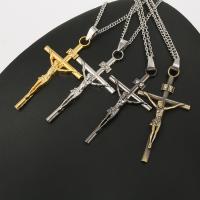 Zinc Alloy Necklace, with 1.96inch extender chain, Cross, plated, Unisex & twist oval chain Approx 17.7 Inch 
