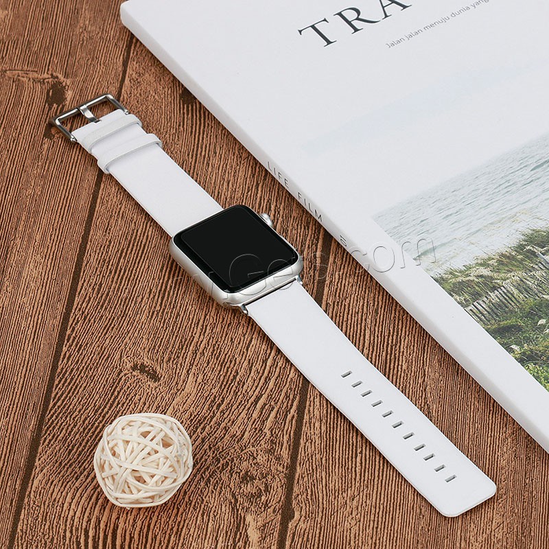 Кожа ремешок для часов, нержавеющая сталь смотреть полосы застежка, для Apple Watch & разный размер для выбора, Много цветов для выбора, длина:Приблизительно 7 дюймовый, продается PC