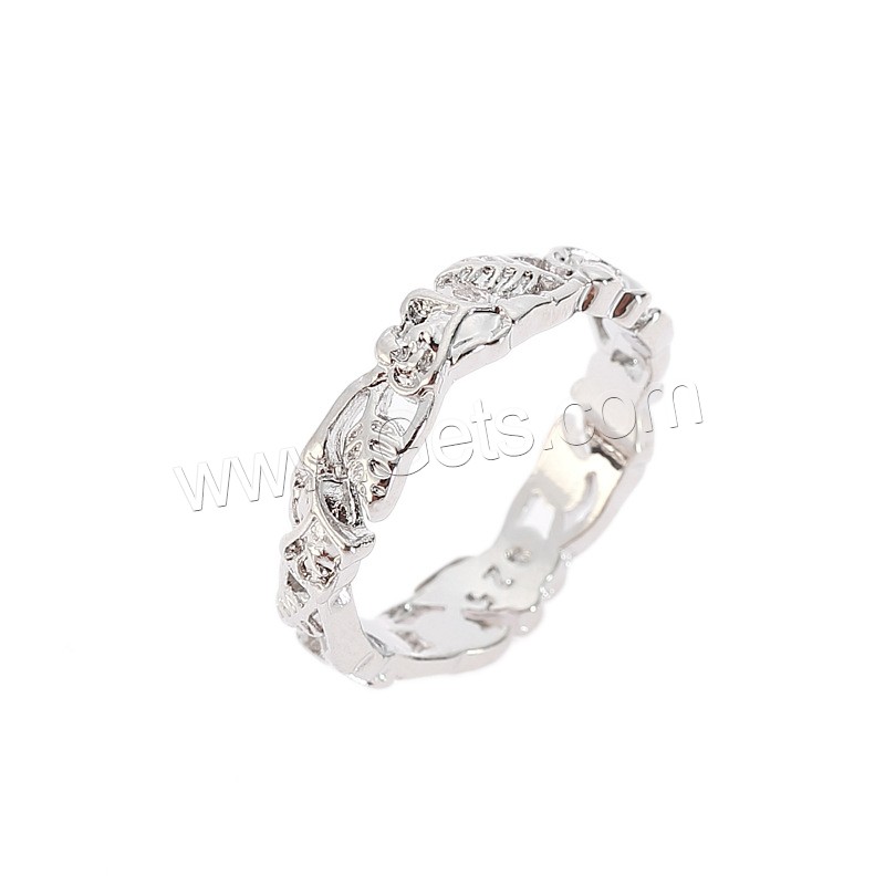 Brass Finger Ring, platinum plated, different size for choice & for woman, Sold By PC