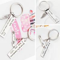 Stainless Steel Key Chain & with letter pattern, original color 