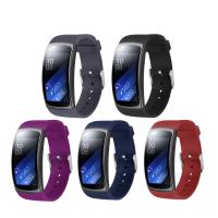 Silikon Uhrband, Edelstahl Uhrenbandverschluss, silberfarben plattiert, für Samsung Gear Fit2 SM-R360, keine, 20mm, Länge:ca. 7.8 ZollInch, verkauft von PC