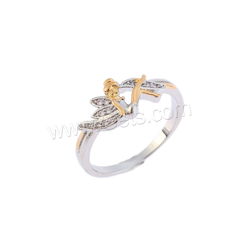 Rhinestone Zinc Alloy Finger Ring, plated, different size for choice & for woman & with rhinestone, Sold By PC