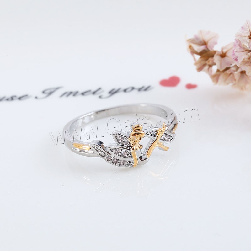 Rhinestone Zinc Alloy Finger Ring, plated, different size for choice & for woman & with rhinestone, Sold By PC