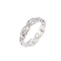 Brass Finger Ring, platinum plated & for woman 