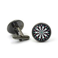 Zinc Alloy Cufflinks, with Glass, Flat Round, plated, time gem jewelry & Unisex & decal lead & cadmium free 