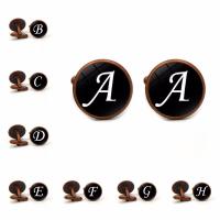 Zinc Alloy Cufflinks, with Glass, Flat Round, antique copper color plated, time gem jewelry & Unisex & decal, lead & cadmium free 