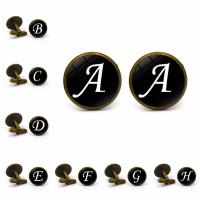 Zinc Alloy Cufflinks, with Glass, Flat Round, antique bronze color plated, time gem jewelry & Unisex & decal, lead & cadmium free 
