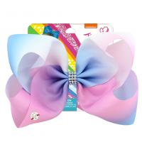 Children Hair Clip, Satin Ribbon, with Iron, Bowknot, silver color plated, for children 200mm 