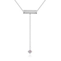 Cubic Zircon Micro Pave Brass Necklace, plated, oval chain & micro pave cubic zirconia & for woman nickel, lead & cadmium free Approx 17.7 Inch 