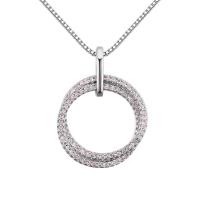 Cubic Zircon Micro Pave Brass Necklace, Round, plated, box chain & micro pave cubic zirconia & for woman nickel, lead & cadmium free Approx 17.7 Inch 