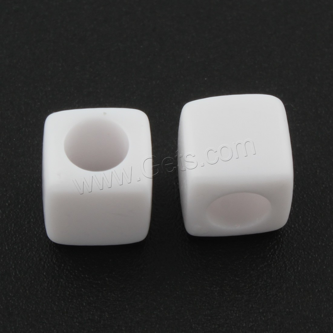 Solid Color Acrylic Beads, Square, different size for choice, white, Sold By Bag