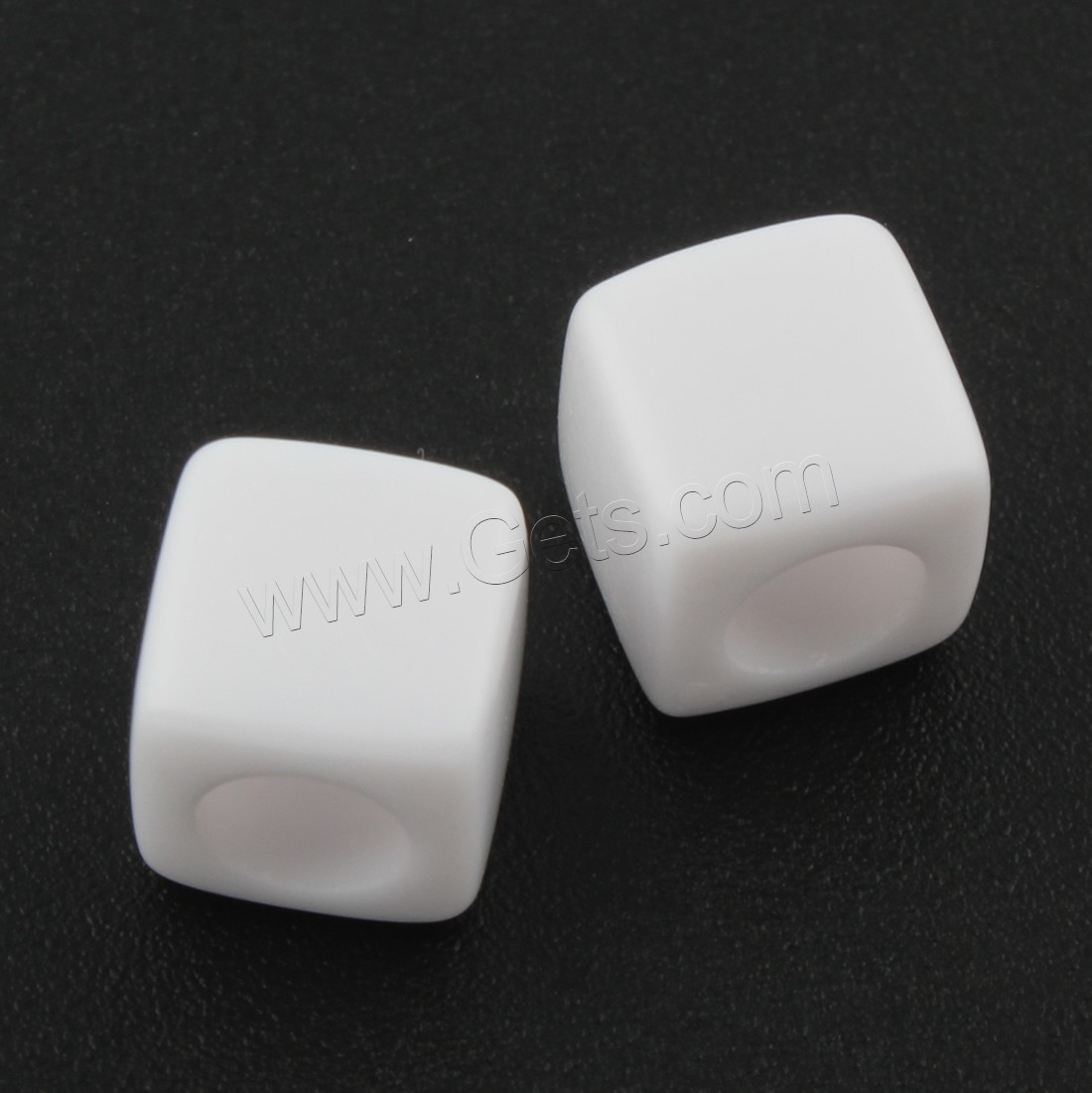 Solid Color Acrylic Beads, Square, different size for choice, white, Sold By Bag