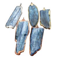 Kyanite Pendant, with Brass, plated, mixed, 17-22x40- Approx 2.5mm 