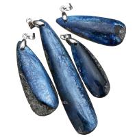 Kyanite Pendant, with Brass, antique silver color plated, mixed, 13-15x44-79x5-6mm Approx 