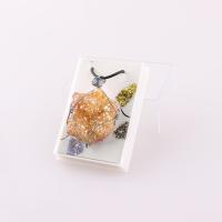 Ice Quartz Agate Boxed Decoration Gemstone, with Plastic Box, natural, Random Color 