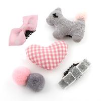 Cloth Hair Jewelry Set, hair clip, with Velveteen & Iron, for children - 