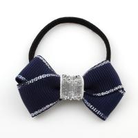 Pferdeschwanz-Halter, Ripsband, mit elastische Nylonschnur, für Frau, blau, 46x27x10mm, 5PCs/Tasche, verkauft von Tasche