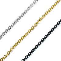 Мода нержавеющей стали ожерелье цепь, нержавеющая сталь, Другое покрытие, Мужская & Овальный цепь, Много цветов для выбора, 2mm, длина:Приблизительно 21.6 дюймовый, продается Strand