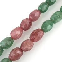 Green Aventurine Beads, with Strawberry Quartz, faceted Approx 1mm Approx 15.5 Inch, Approx 