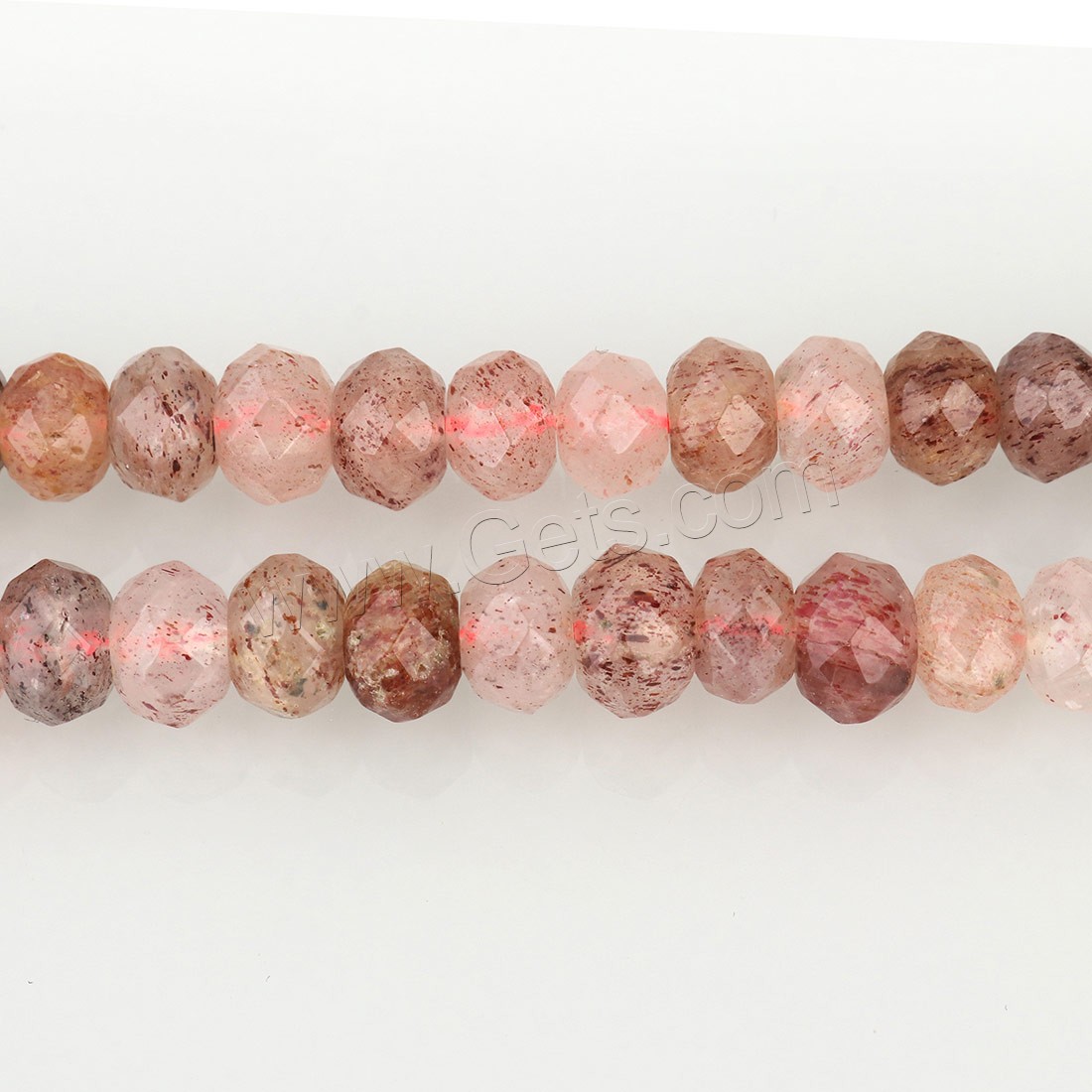Strawberry Quartz Beads, Drum, different size for choice & faceted, Hole:Approx 1mm, Length:Approx 15.5 Inch, Sold By Strand